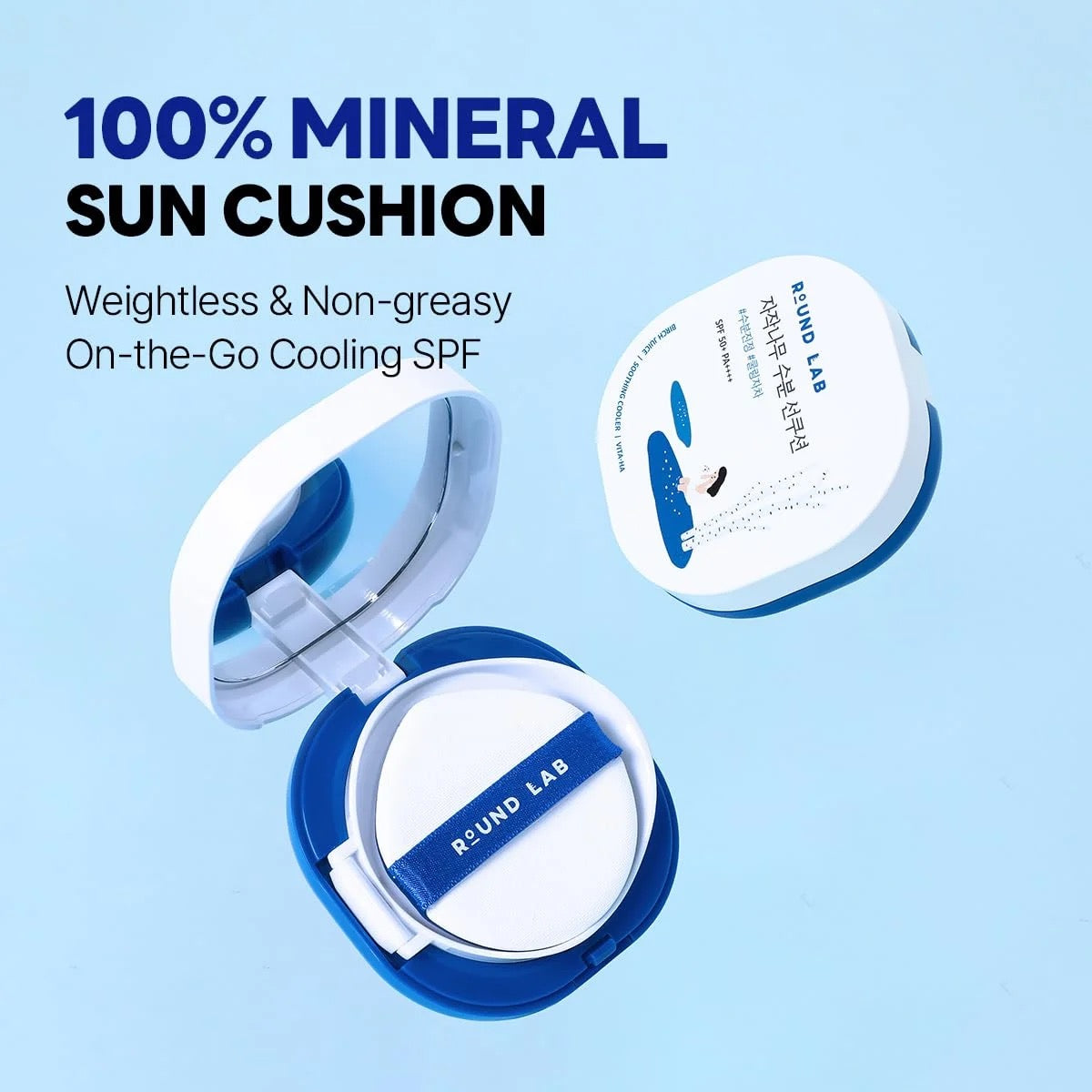 Round Lab Birch Juice Moisturizing UV Lock Sun Cushion – Instant Hydration & UV Protection On-the-Go