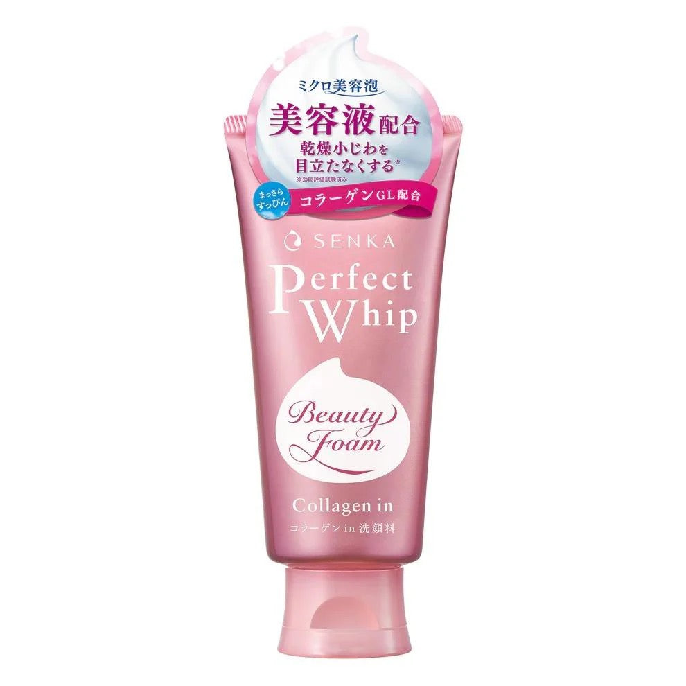 Senka Perfect Whip Collagen In – Moisture-Boosting Foam Cleanser with Collagen
