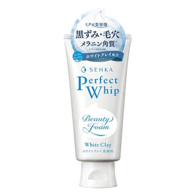 Senka Perfect Whip White Clay – Deep-Pore Foam Cleanser with White Clay & Charcoal