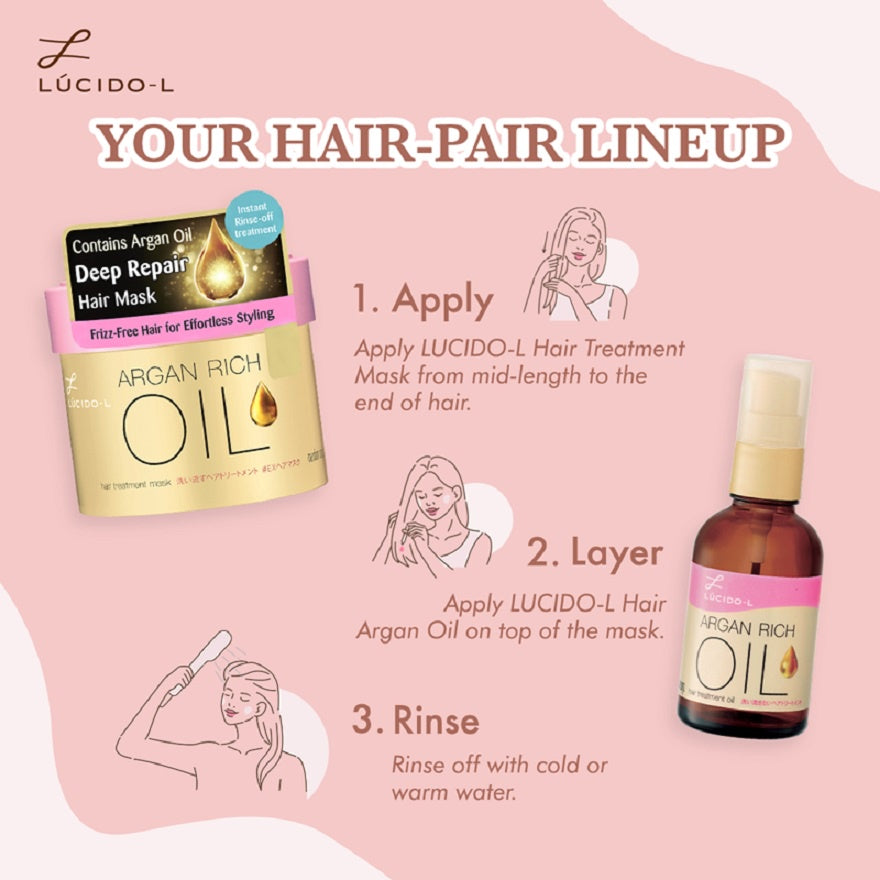 Lucido-L Argan Rich Oil Hair Treatment Mask – Deep Repair & Silky Smooth Finish