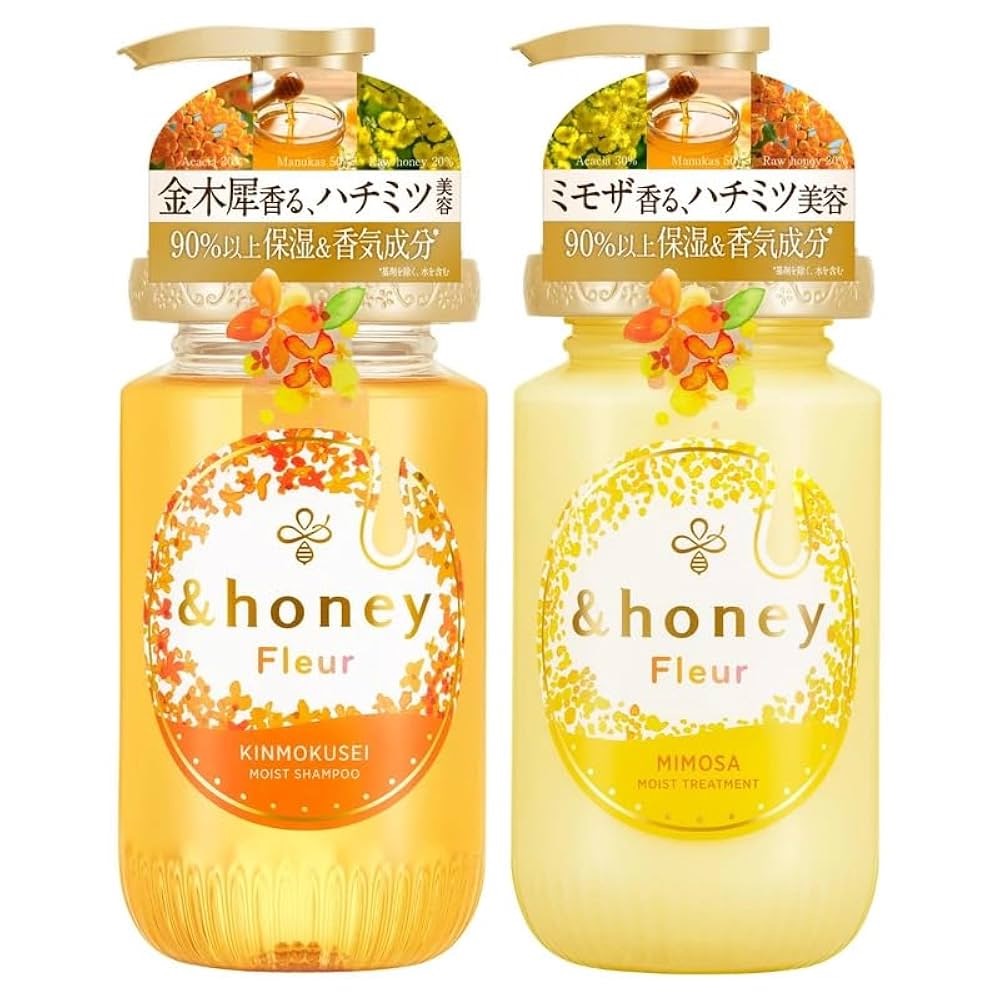 &honey Fleur Kinmokusei Moist Shampoo/Conditioner  – Hydrating Care with Sweet Osmanthus Aroma
