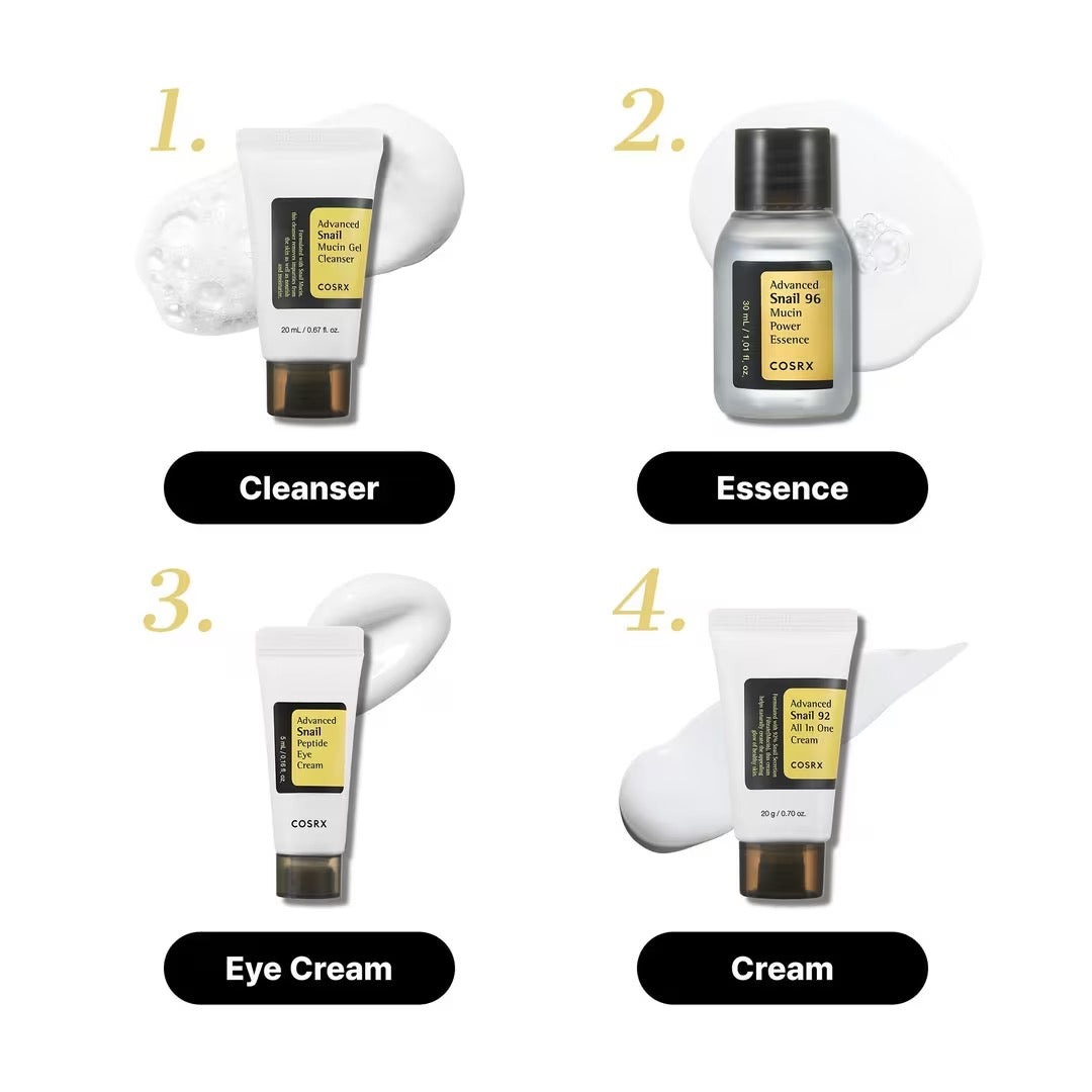 COSRX All About Snail Kit – 4-Step Hydration & Repair Routine