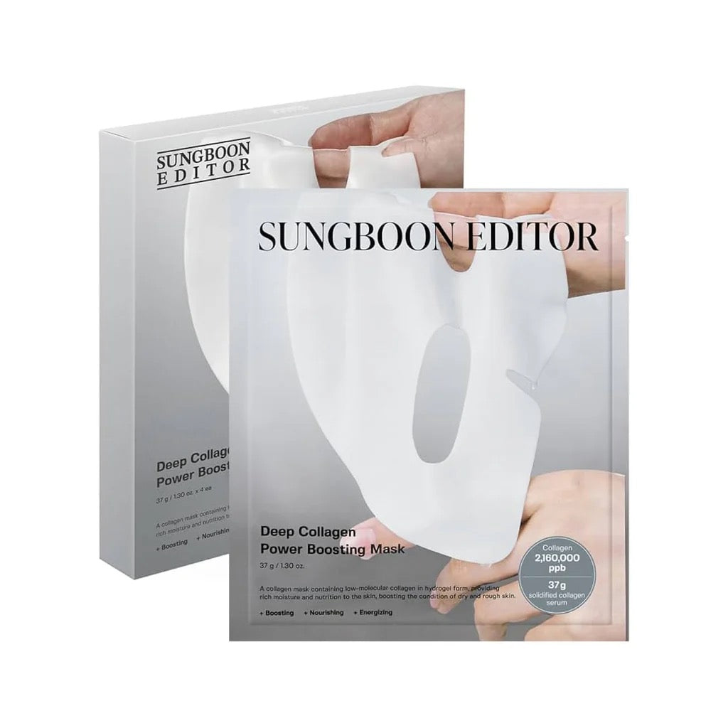 SUNGBOON EDITOR Deep Collagen Power Boosting Mask – Overnight Collagen Infusion for Firm, Radiant Skin (4pcs)