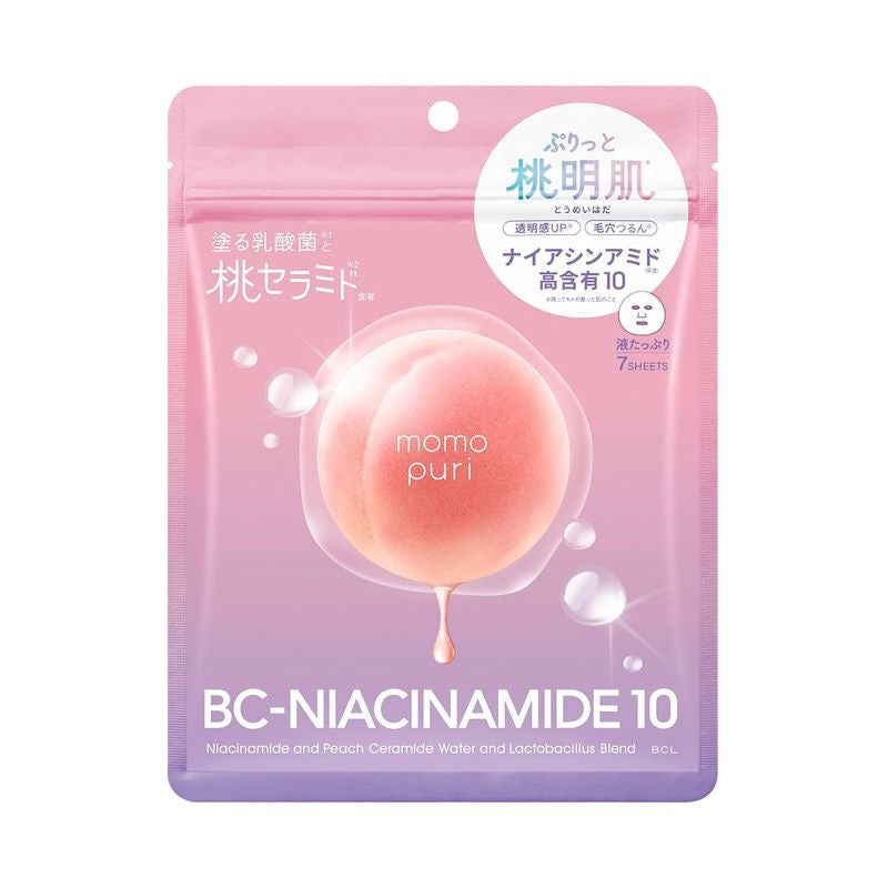 Momo Puri Barrier Tone Niacinamide Mask – Niacin-Boost Barrier Sheet (7 Sheets)