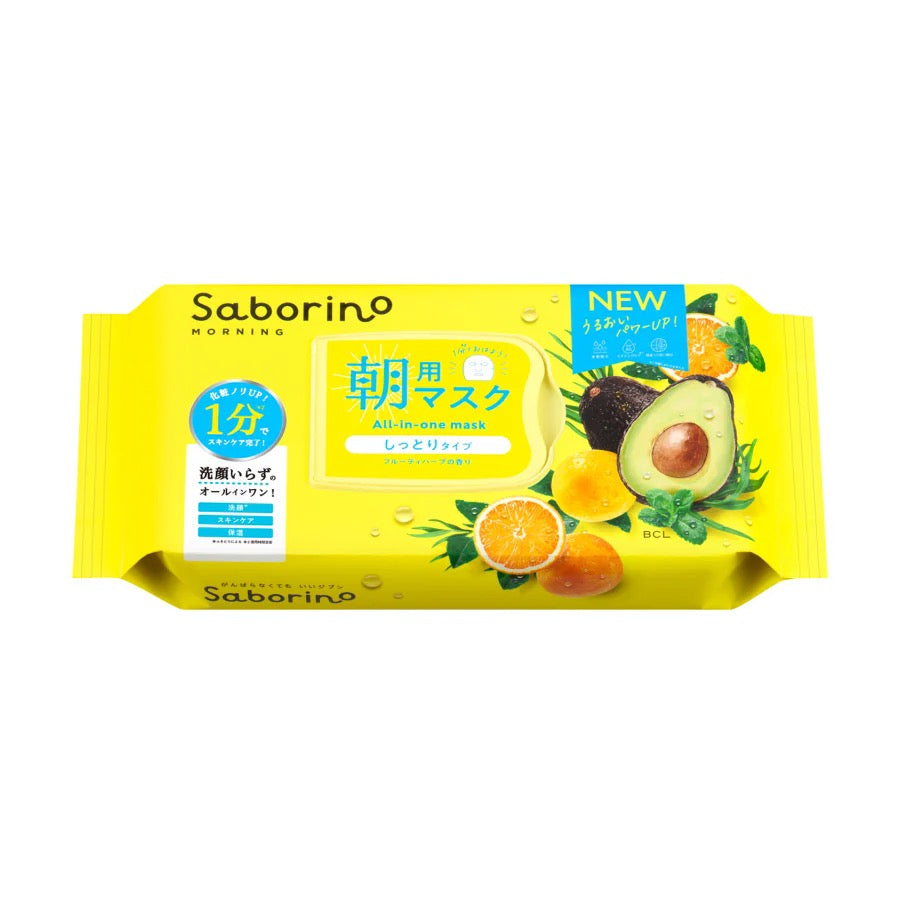 BCL Japan Saborino Morning Care 3-in-1 Face Mask (32 sheets/304ml) Jumbo Pack