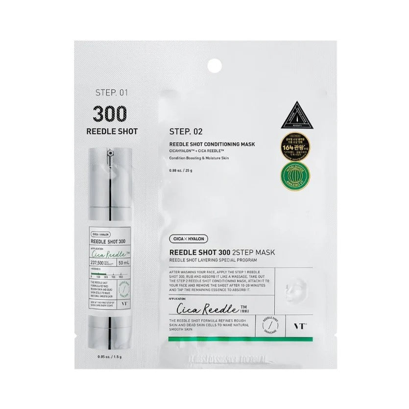 VT Cosmetics Reedle Shot 300 2‑Step Mask – Intensive Texture & Pore Refining Sheet Mask