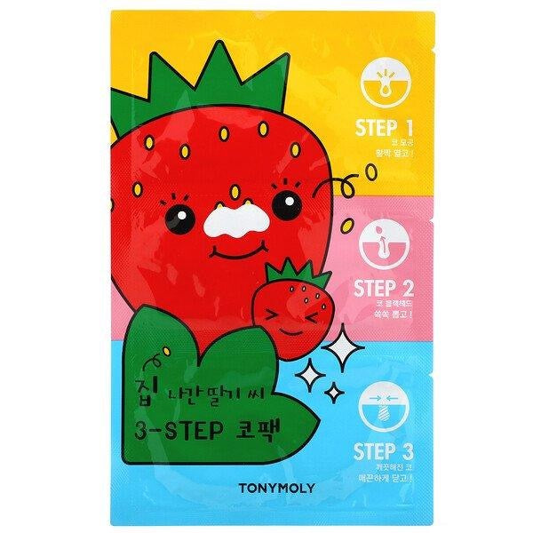 TonyMoly Runaway Strawberry Seeds 3-Step Nose Pack – Deep Pore Care &amp; Blackhead Removal
