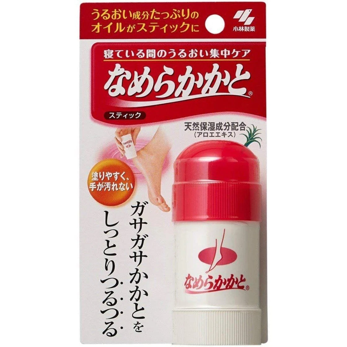 Kobayashi Moisturizing Foot &amp; Heel Cream Stick 30g – Convenient Stick for Smooth Heels
