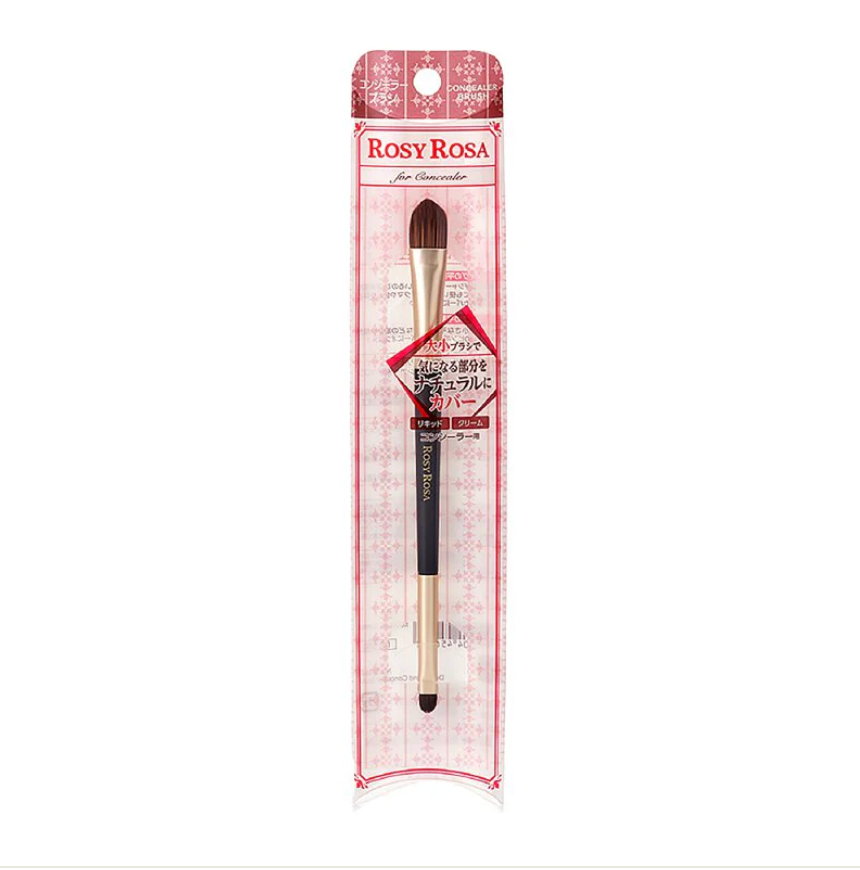 ROSY ROSA Double-Headed Concealer Brush (Black Handle) – 1 Piece Set