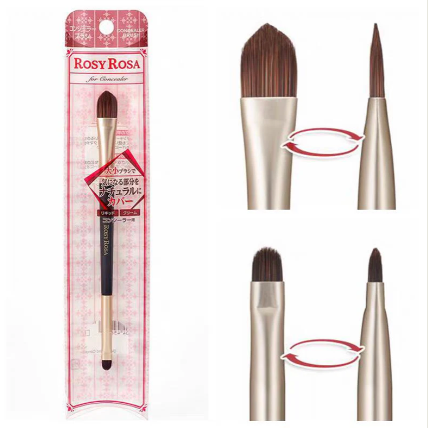 ROSY ROSA Double-Headed Concealer Brush (Black Handle) – 1 Piece Set