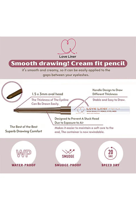 MSH Love Liner Cream Fit Pencil Eyeliner – Ultra-Smooth & Long-Lasting Gel Pencil Liner