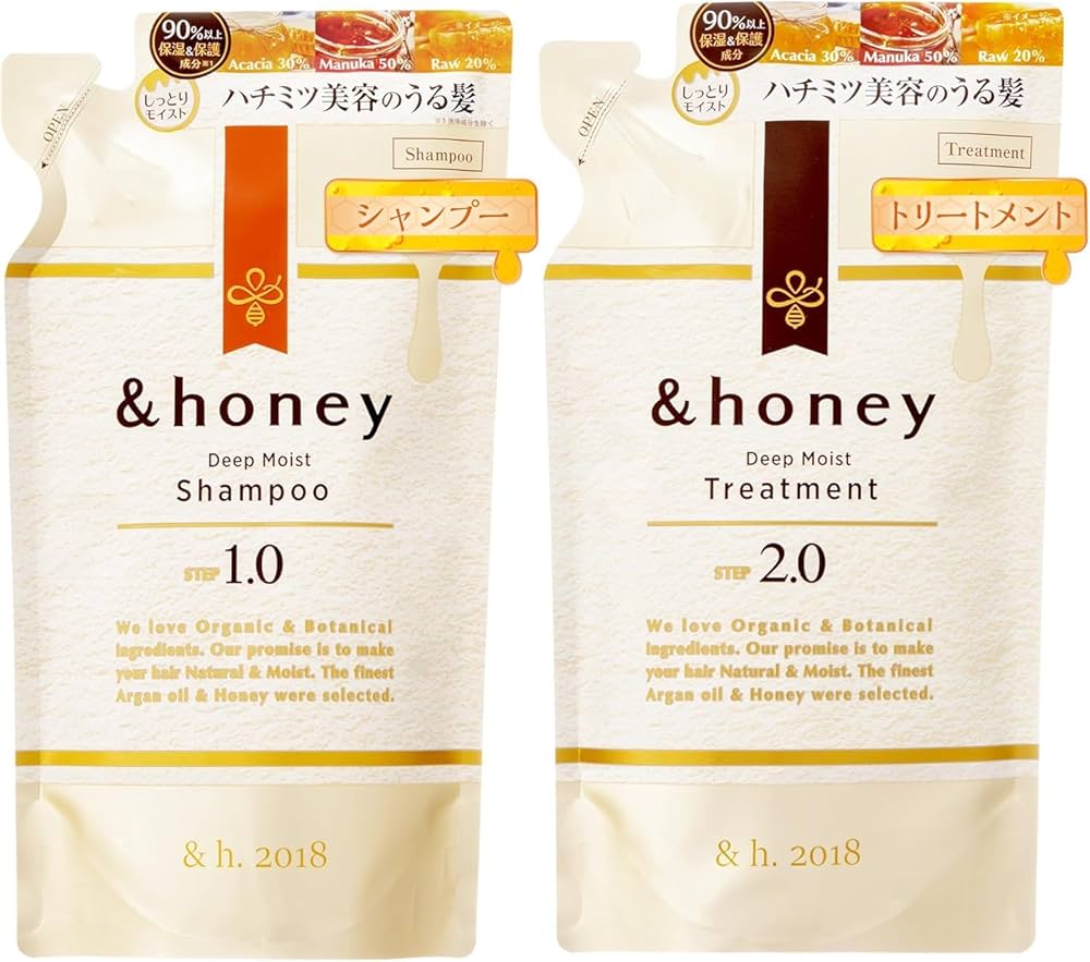 &honey Deep Moist Shampoo / Treatment Refill Pack – Intensive Hydration & Silky Smooth Repair
