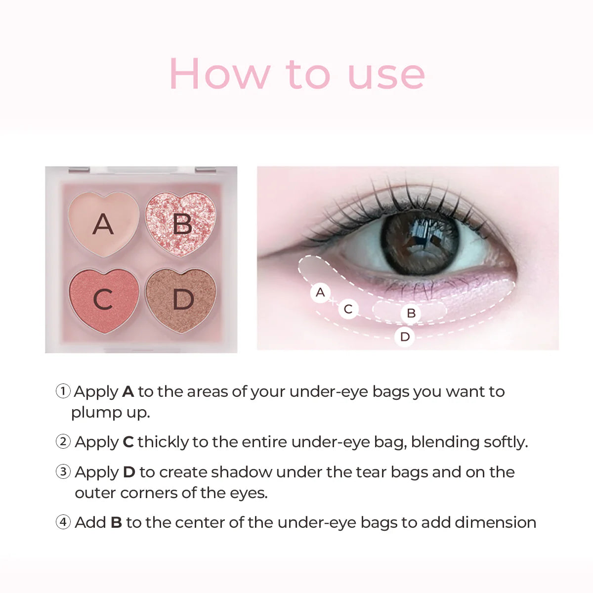 MilleFée Under Eye Glam Palette – Brightening & Aegyo-Sal Enhancing Eye Palette